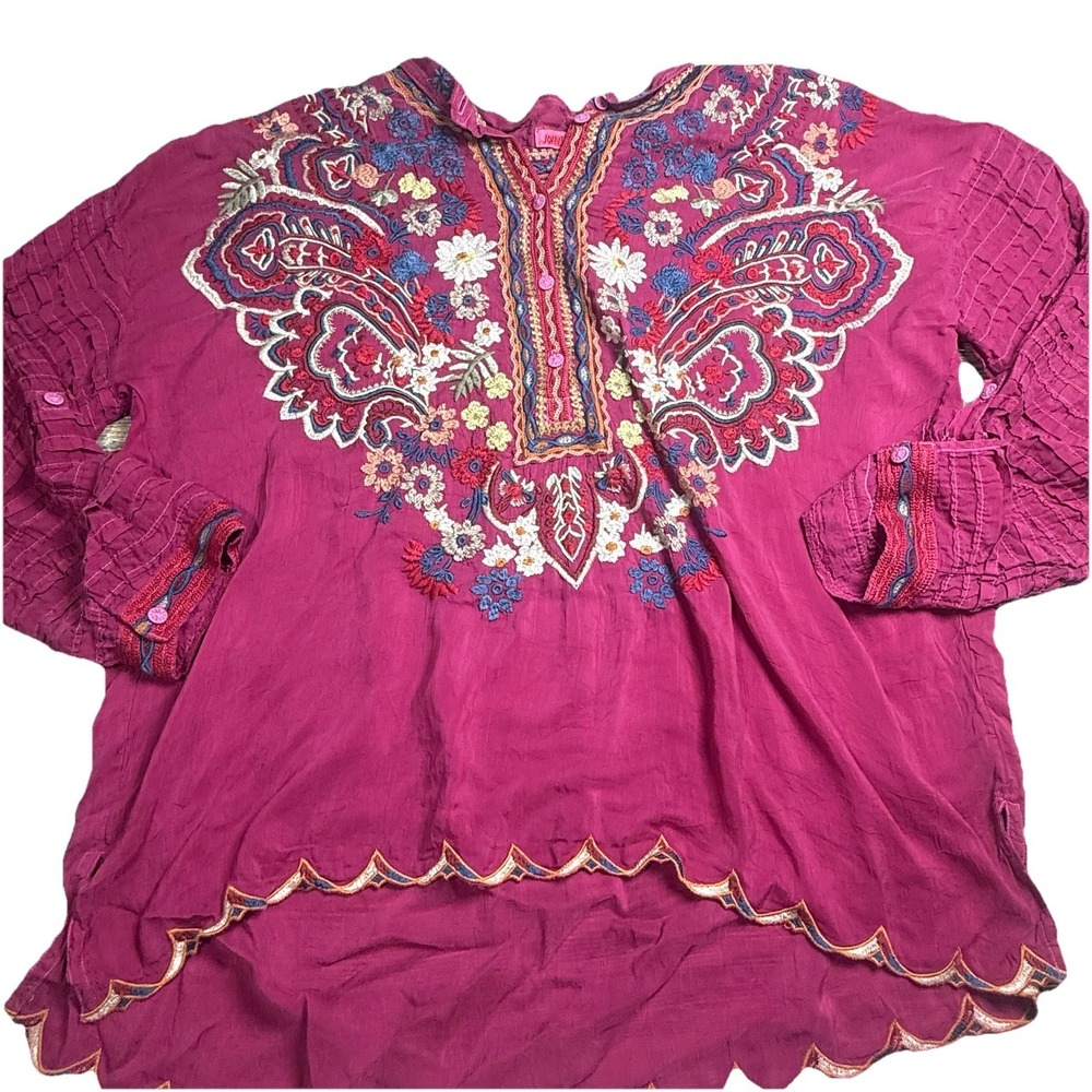 Stunning Johnny Was XL Aubrette Embroidered Top Boho Flowy‎ - Picture 2 of 9
